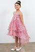 Girls Illusion Princess Top 3D Flower High Low Skirt Flower Girl Dress 2-12